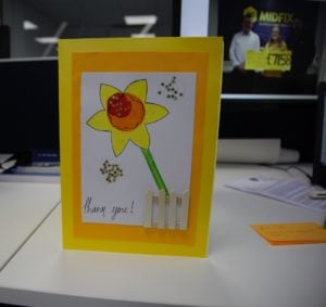 Thank you card from Marie Curie