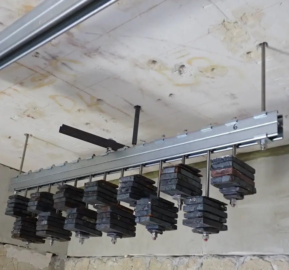 A channel support arrangement under test