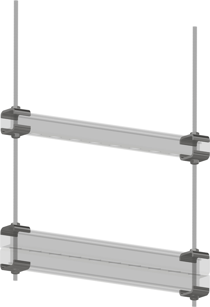 A multi-tier trapeze support arrangement