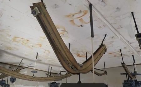 M&E trapeze support brackets after a furnace fire test.